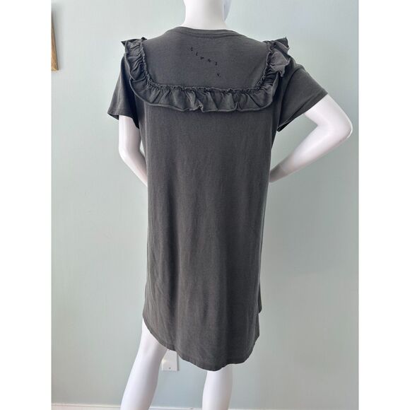 Clare V. Charlotte Ruffle Tshirt Dress Faded Grey size Medium - Picture 4 of 12